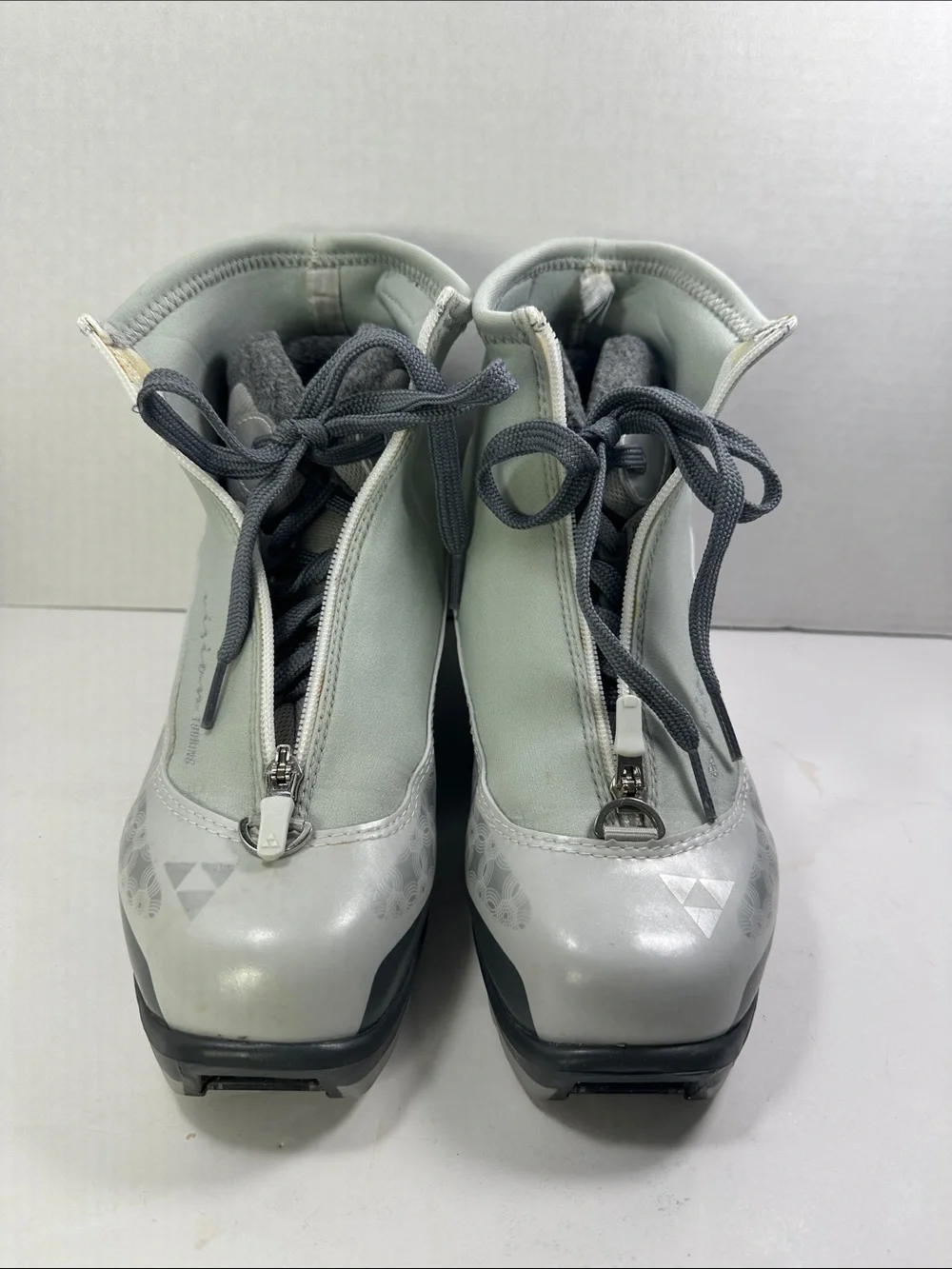 Fischer Light Gray Unisex Cross Country Ski Boots Lace-Up Ankle Boots Zipper 39